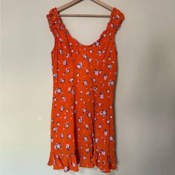 Free People Like A Lady Mini Dress Orange Combo - Picture 6 of 13